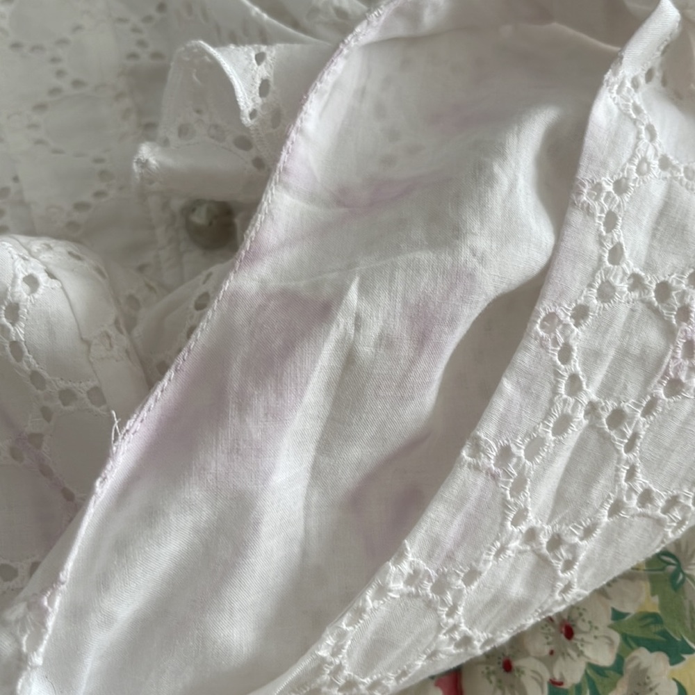 NWT Chadwick’s White 100% Cotton Eyelet Ruffle Sleeveless Knee-Length Dress - Picture 12 of 13